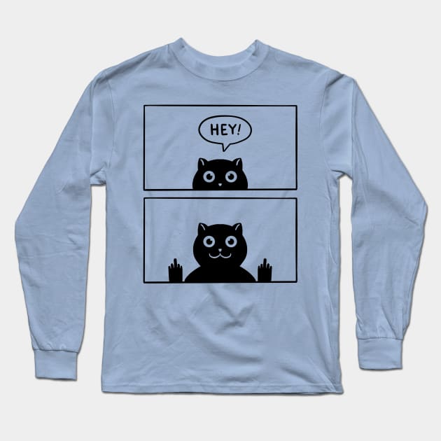 Cat Surprise Long Sleeve T-Shirt by coffeeman